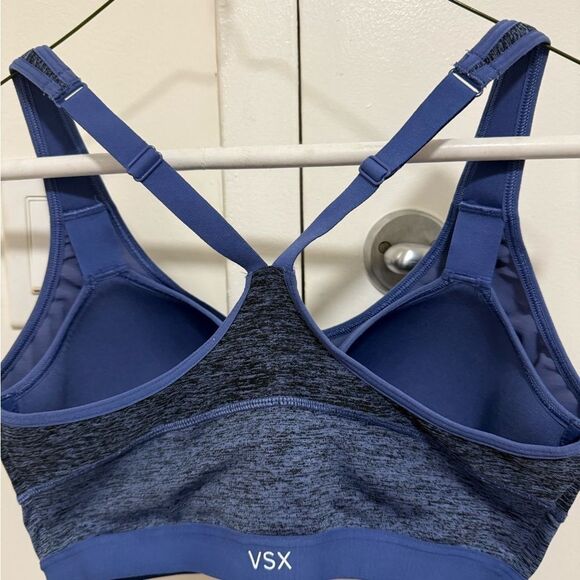 Victoria’s Secret X Knockout Sports Bra Purple/Black Zip Front. Size 34DD. - Picture 2 of 6
